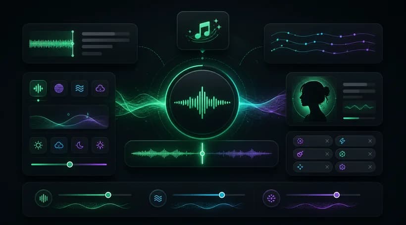 Creative controls for lyrics, style, vocals, and audio influence