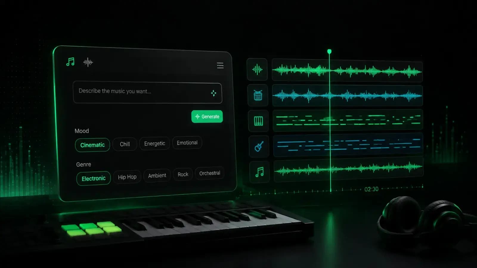 Text prompt music generator