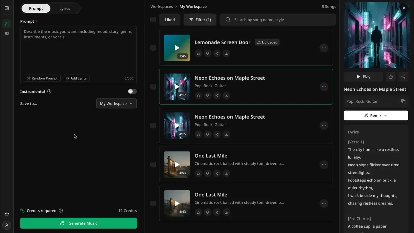AI text to music generator