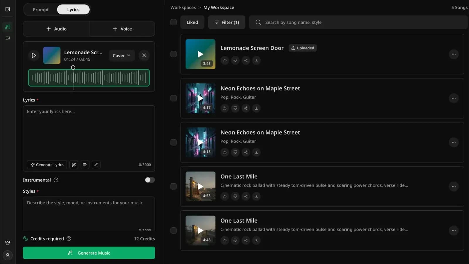 AI song cover generator